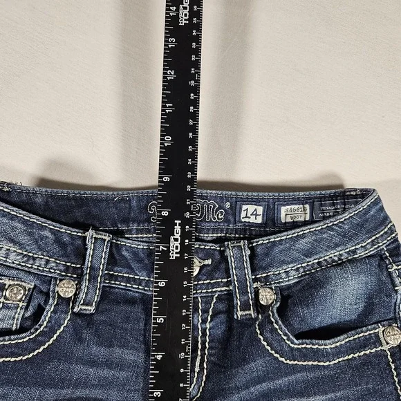 Miss Me Jeans Womens Size 14 Boot Cut  Embroidered Pocket Medium Wash - Picture 9 of 9